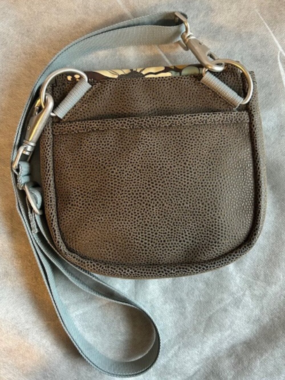Haiku Sharon Eisenhauer Brown Floral Crossbody Bag Purse - Picture 2 of 8